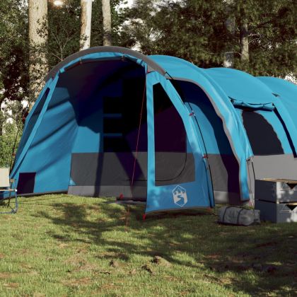 Семейна палатка, тунелна, 8-местна, синя, водоустойчива