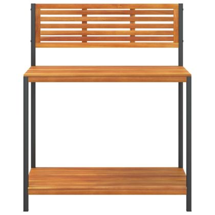 Градинска работна маса, 90x50x110 см, акация масив и стомана