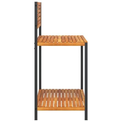 Градинска работна маса, 90x50x110 см, акация масив и стомана