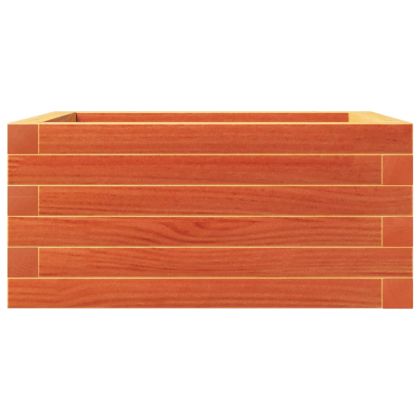 Градинска кашпа, восъчнокафява, 50x50x23 см, борово дърво масив