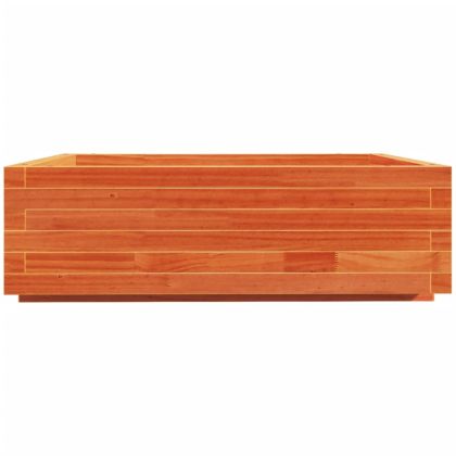 Градинска кашпа, восъчнокафява, 80x80x26,5 см, бор масив