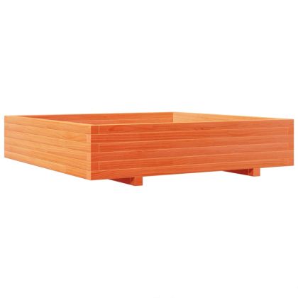 Градинска кашпа, восъчнокафява, 110x110x26,5 см, бор масив