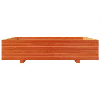 Градинска кашпа, восъчнокафява, 110x110x26,5 см, бор масив