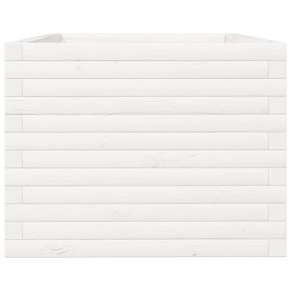 Градински сандък, бял, 90x60x49,5 см, масивна борова дървесина