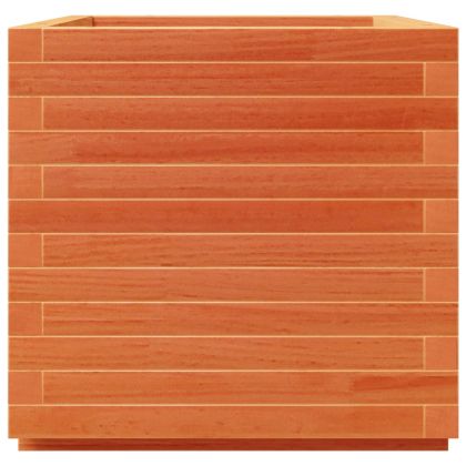 Градинска кашпа, восъчнокафява, 50x50x49,5 см, бор масив