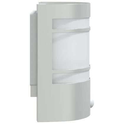 Външни стенни лампи със сензори, 2 бр, сребрист, инокс