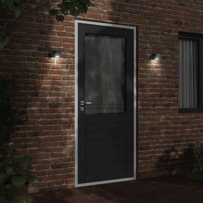 Външна стенна лампа, черна, лят алуминий