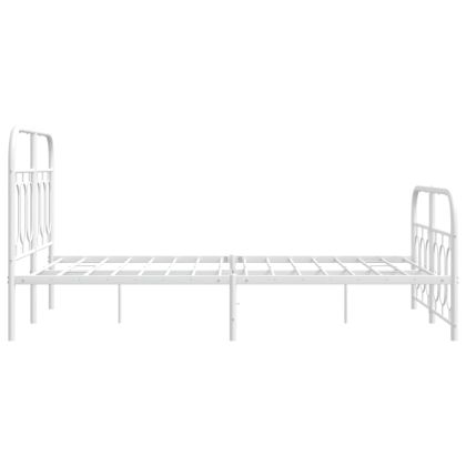 Метална рамка за легло с горна и долна табла, бяла, 120x200 см