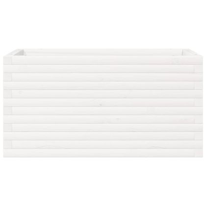 Градински сандък, бял, 90x40x45,5 см, масивна борова дървесина