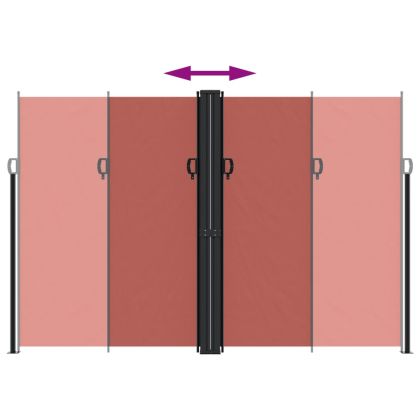 Прибираща се странична тента, теракота, 220x1000 см