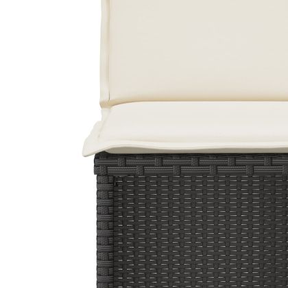 Бистро комплект с възглавници 3 части черен полиратан