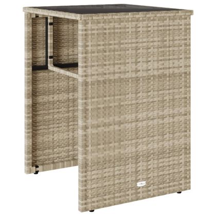 Бистро комплект с възглавници 3 части светлосив полиратан