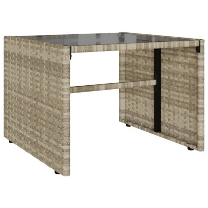 Градински комплект с възглавници, 4 части, светлосив полиратан