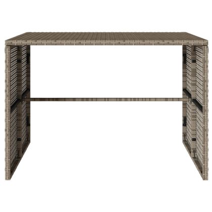 Градински трапезен комплект 3 части с възглавници сив полиратан