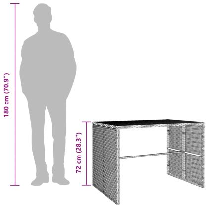 Градински трапезен комплект 3 части с възглавници сив полиратан