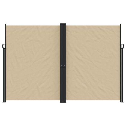 Прибираща се странична тента, бежова, 220x1200 см