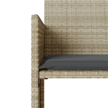 2-местен външен диван с маса и табуретки светлосив полиратан