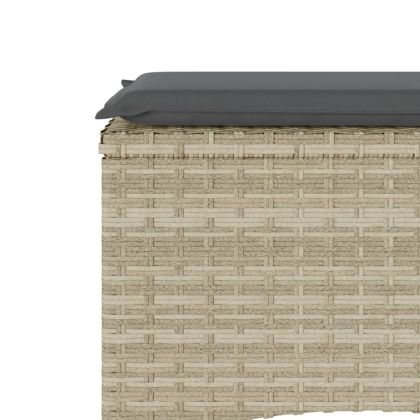 2-местен външен диван с маса и табуретки светлосив полиратан