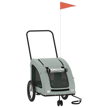 Ремарке за колело за любимци сив Оксфорд плат и желязо