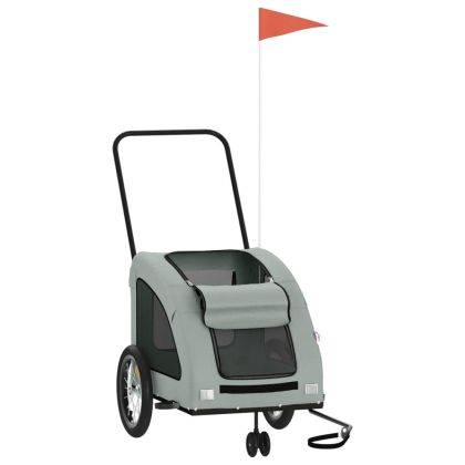 Ремарке за колело за любимци сив Оксфорд плат и желязо