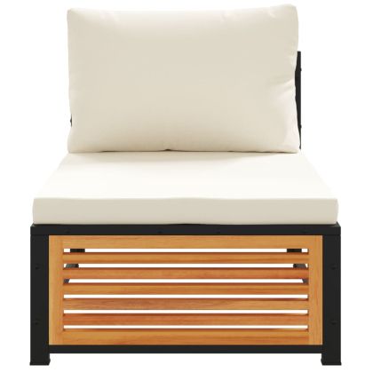 Градинско кресло без подлакътници, с възглавници, акация масив