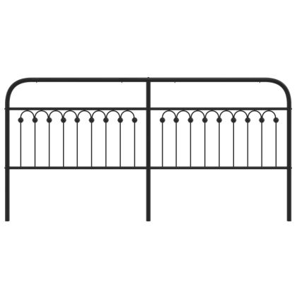 Метална табла за глава, черна, 193 см