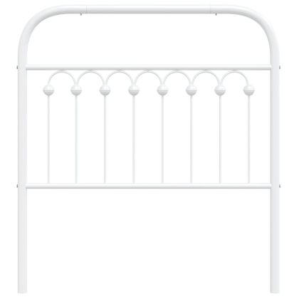 Метална табла за глава, бяла, 90 см