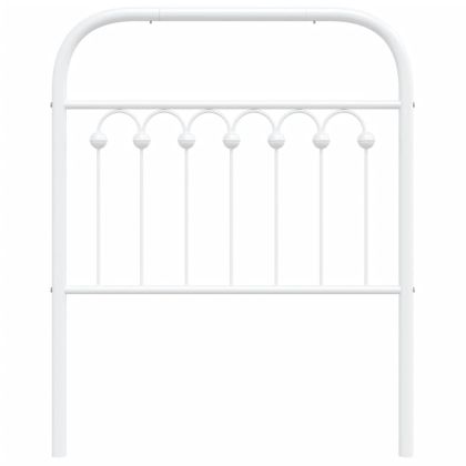 Метална табла за глава, бяла, 75 см