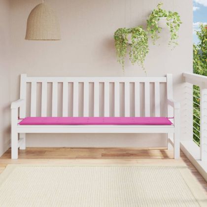 Възглавница за градинска пейка розова 200x50x3 см текстил
