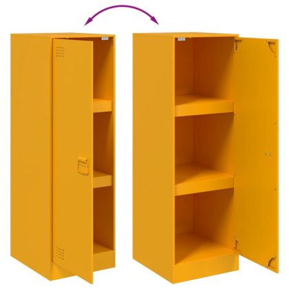 Бюфет, горчица жълто, 34,5x39x107 см, стомана