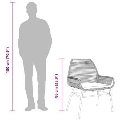 Градински столове с възглавници, 2 бр, кафяви, полиратан