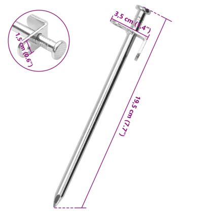 Колчета за палатка 24 бр 19,5 см 8 мм поцинкована стомана