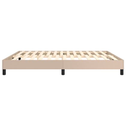 Рамка за легло с пружини, капучино, 180x200 см, изкуствена кожа