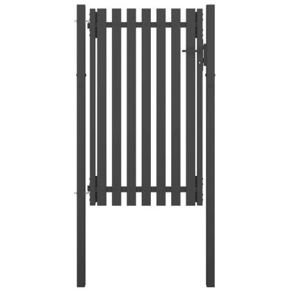 Градинска порта за ограда, стомана, 1x2 м, антрацит