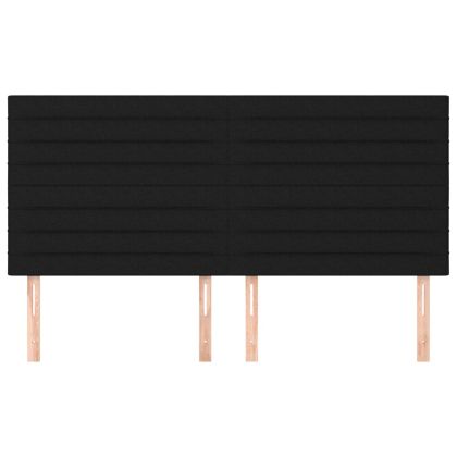 Табла за легло, черна, 160x5x118/128 см, плат