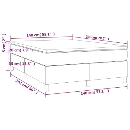 Боксспринг легло с матрак, тъмнозелено, 140x200 см, кадифе