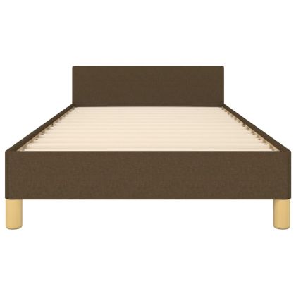 Рамка за легло без матрак, тъмнокафява, 90x190 см, плат