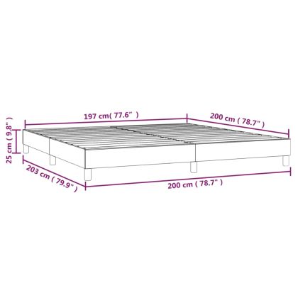 Рамка за легло с пружини, тъмнокафява, 200x200 см, плат