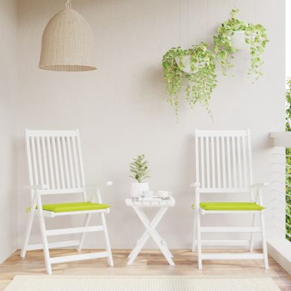 Възглавници за столове 2 бр яркозелени 50x50x3 см Оксфорд плат