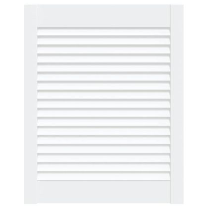 Врата за шкаф с решетен дизайн, бяла, 61,5x49,4 см, бор масив