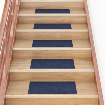 Самозалепващи стелки за стълби, 15 бр, 60x25 см, сини