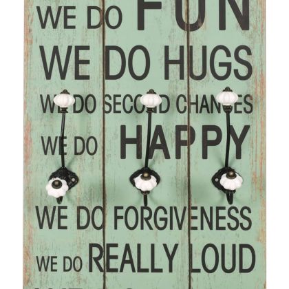 Закачалка за дрехи с 6 куки, 120х40 см, "HAPPY LOVE"