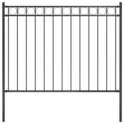 Градинска ограда, стомана, 1,7x1 м, черна