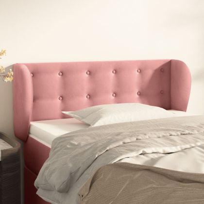 Горна табла за легло, розова, 83x23x78/88 см, кадифе