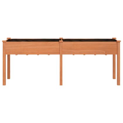 Саксия с вложка кафява 203x53x76 см масивна ела