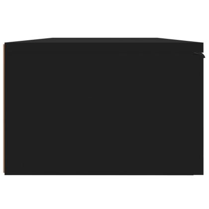 Стенен шкаф, черен, 68x30x20 см, инженерно дърво