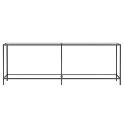 Конзолна маса, прозрачна, 220x35x75,5 cм, закалено стъкло