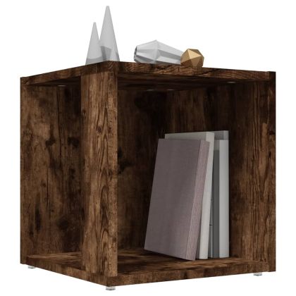 Странична маса, опушен дъб, 33x33x34,5 см, инженерно дърво