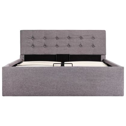 Легло с повдигащ механизъм, таупе, текстил, 120x200 см