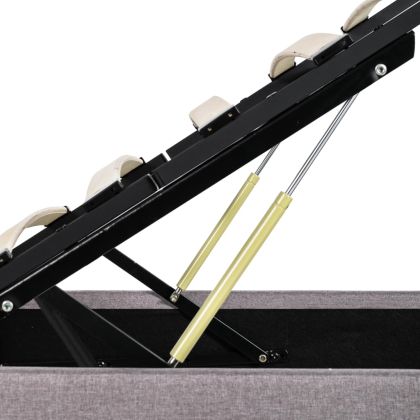 Легло с повдигащ механизъм, таупе, текстил, 120x200 см